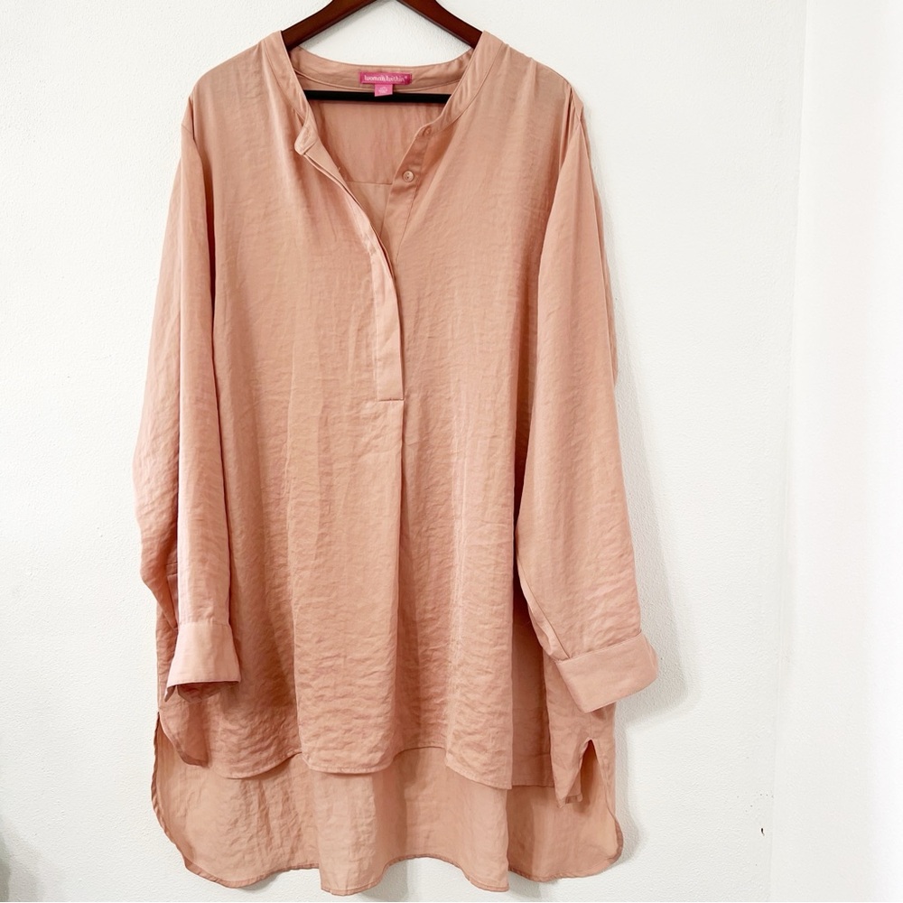 Woman Within Blush Pink Long Sleeve Tunic Top-26/28